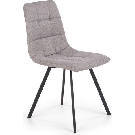 Chaise de salle à manger grise avec pieds en métal noir Ottawa (1/5)