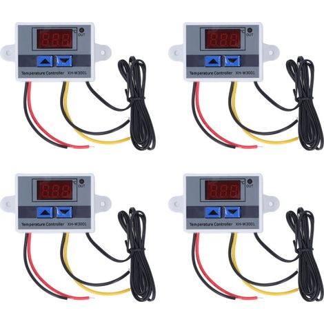 4pcs Contrôleur de température Affichage numérique Tempéteur de température ‑50 ℃ à 110 ℃ 110‑220V 1500W