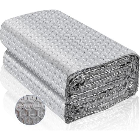 Isolant Thermique 0,6 x 3 m, feuille d'aluminium double face, isolation de toit, radiateur, film réfléchissant pour toits, fenêtres, tuyaux, sols (1/5)