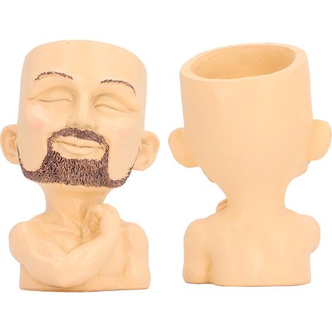 Pot de jardinière pour visage avec trou de Drainage, tête de fleur musculaire pour homme, pour salon, couloir, couleur chair