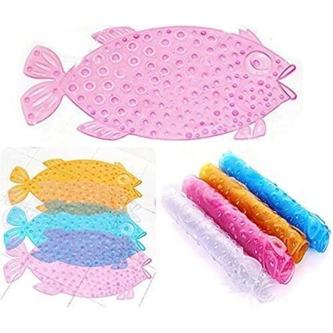 Bardusch-Tapis de Salle de Bain Douche antidérapant en Forme de Poisson(Rose) (1/5)