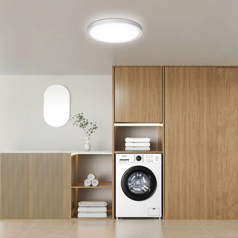Éclairage LED avec Capteur de Mouvement 18 W, Plafonnier Ultra-Fin 4000K pour Intérieur – Hall, Escalier, Cuisine, Balcon, Garage et Cave (1/5)