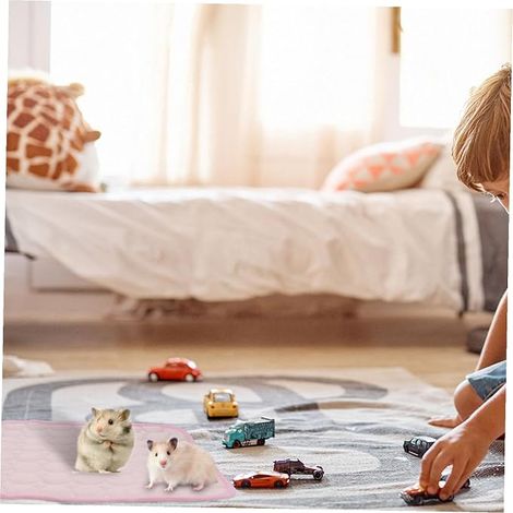 2pièces Auto-refroidissant Tapis pour Animaux de Compagnie Tapis Rafraîchissant Nid Été Lavable Imperméable Antidérapant pour Hamster Lapin (1/4)