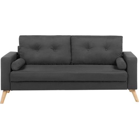 Sofa 2-Sitzer KALMAR Stoff Dunkelgrau