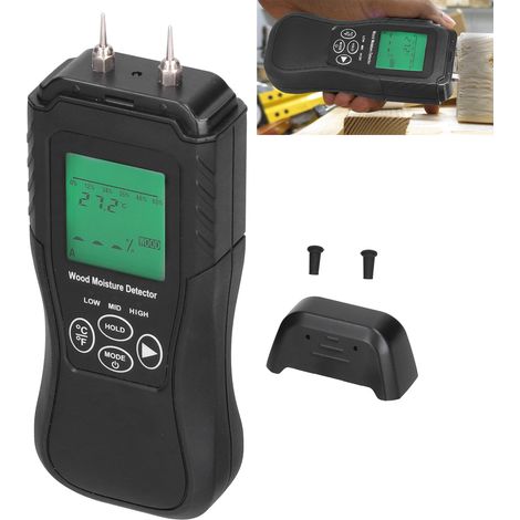 Humidimètre portable numérique LCD avec arrêt automatique, détecteur d'humidité du bois (1/5)