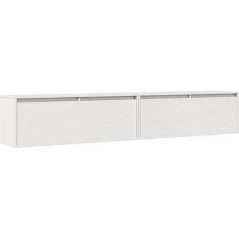 Maison Exclusive - Pensili 2 pz Bianc100x30x35 cm in Legno Massello di Pino