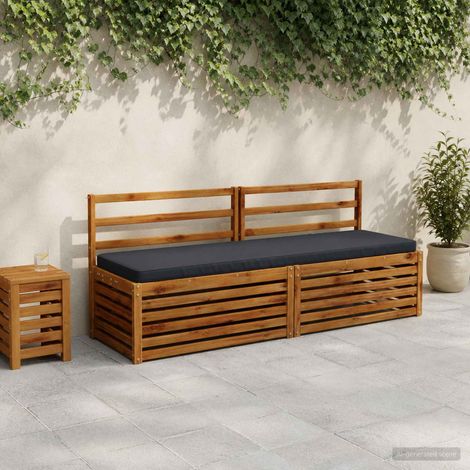 vidaXL Cojín para banco de 1 pieza VUGHT 100% Poliéster Azul Oscuro (1/5)