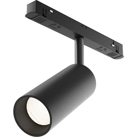 Faretto Per Binario Moderno Focus Led Alluminio Nero 1 Luce Naturale 12W (1/2)