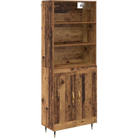 Aparador alto Madera envejecida 69,5 x 34 x 180 cm vidaXL