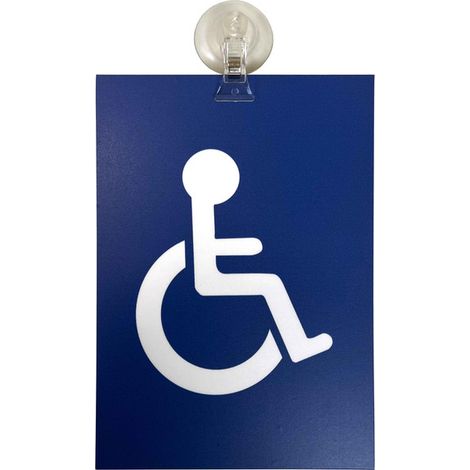 Panneau PVC "HANDICAPÉ - PMR" format A5 avec fixation ventouse (1/5)
