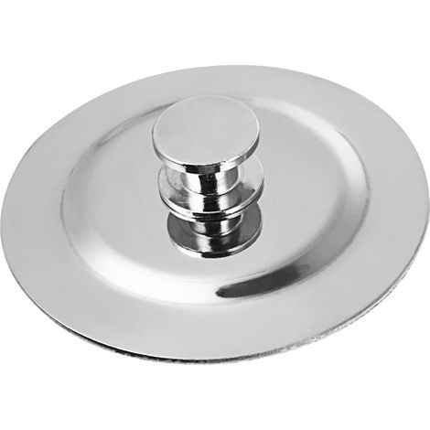Bouchon vidange lavabo - inox - attrape-cheveux - anti-fuite (1/5)