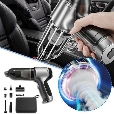 Aspirateur de Voiture sans Fil 3 en 1 à main Aspiration puissante à main humide et sec 12000PA set, (1/5)