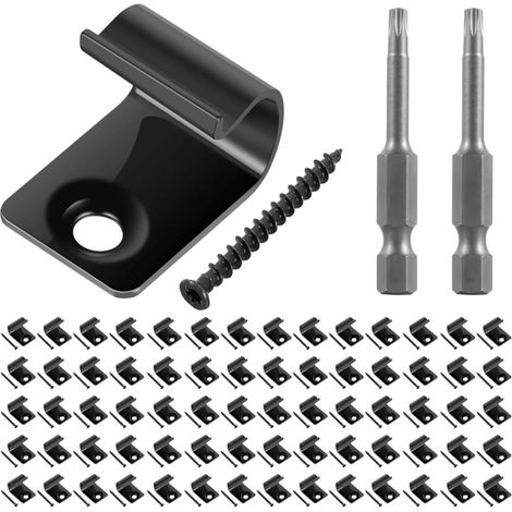 100 clips de départ noirs pour lames de terrasse composites (1/5)