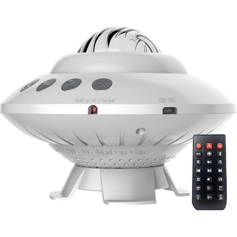 Projecteur d'étoiles LED Aurora avec haut-parleur Bluetooth et télécommande, veilleuse idéale pour la chambre d'enfant ou d'adulte. (1/5)