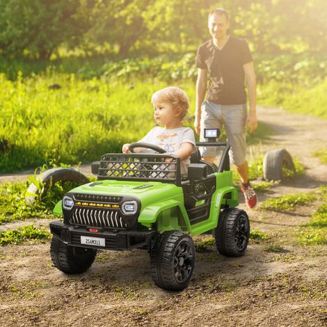 Voiture Électrique Enfants Télécommande 12v Vitesse Réglable Phares Usb Klaxon Article Enfant Vert (1/4)