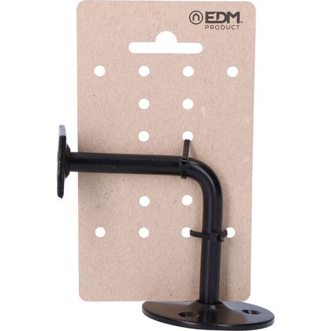 Support de rampe noir à 3 vis – Fixation solide pour garde-corps – Dimensions Ø6 cm – Installation facile intérieur/extérieur