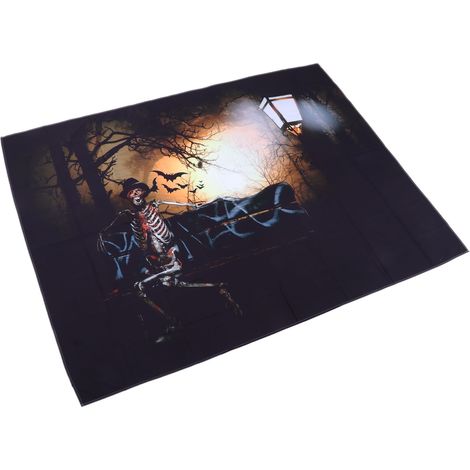 Schlafzimmer-Wandteppich aus Polyesterfaser, schaurig-schöner, strapazierfähiger Geister-Halloween-Wandteppich für Wohnzimmer, 200 x 150 cm (1/5)