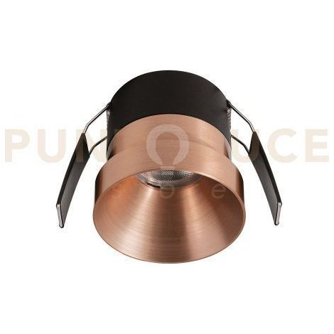 GFA1703 FARETTO DA INCASSO IN ALLUMINIO LED 3000K 770LM 12W D.6,2CM BRONZO OPACO