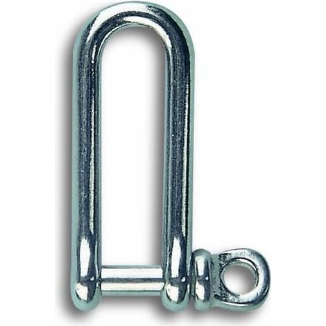 Manille Longue Inox - 1 Unité - Acier Inoxydable - Fixation Câble 100kg - Nautisme et Gréement - Axe 6mm Longueur 46mm