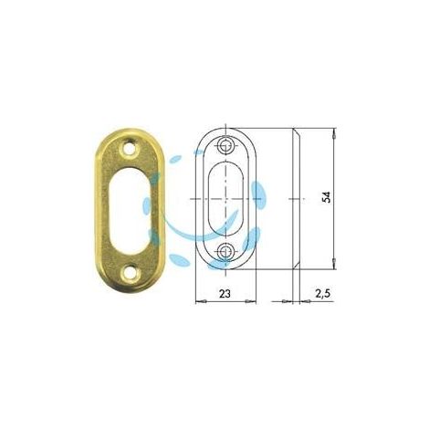 BOCCHETTA IN OTTONE PER CILINDRI OVALI 06027 00 - mm.23x54, spessore mm.2,5 (06027000)