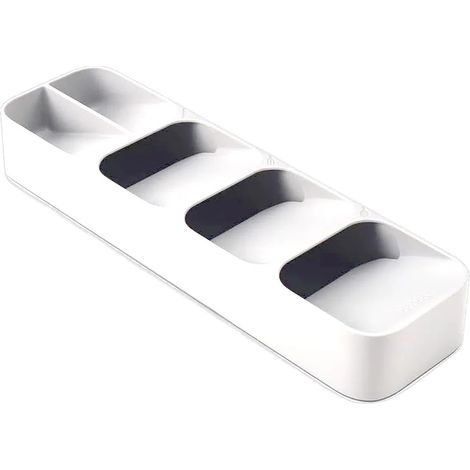 Tiroir de rangement pour couverts, organisateur compartimenté, design gain de place, Blanc-1PC (1/2)