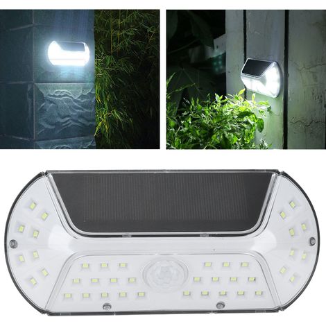 Lampe solaire LED à détection de présence humaine, étanche, applique murale pour éclairage extérieur, blanc pur (1/5)
