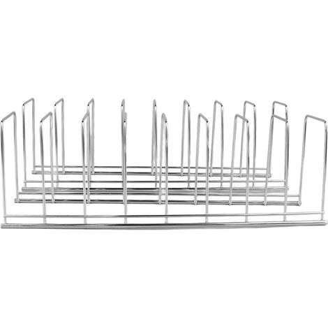 2 Supports de couvercle de casserole en acier inoxydable, égouttoir pour cuisine, étagère de rangement pour bols et assiettes sur plan de travail (1/5)