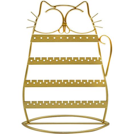 Schmuckhalter aus Golddraht – Etui mit Eulenmuster für Anhänger und Ohrringe
