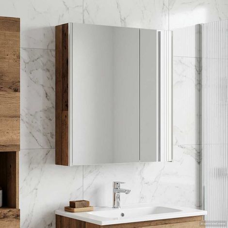 Armario con espejo de baño Madera vieja 63,5 x 15,5 x 70 cm