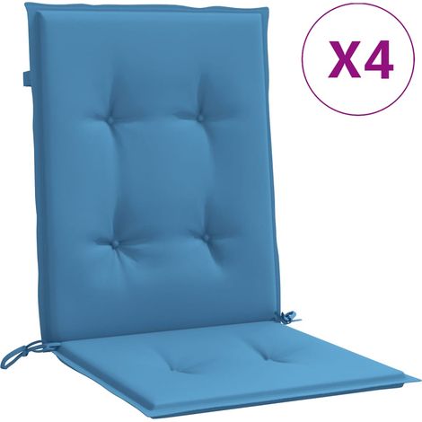 Coussins de chaise à dossier bas lot de 4,Coussins d'extérieur bleu mélangé tissu CFW268243 (1/5)