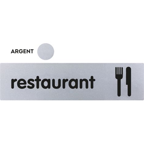 Plaque de porte Restaurant - Classique argent 170x45mm - 4320984