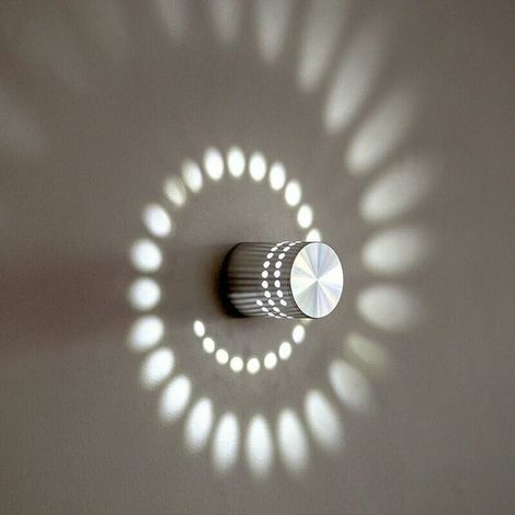Applique Murale Spirale Applique Murale 3W Moderne LED Applique pour Chambre, Couloir, Couloir, Bar, Café, Salon (Lumière Blanche) [Classe énergétique A+]