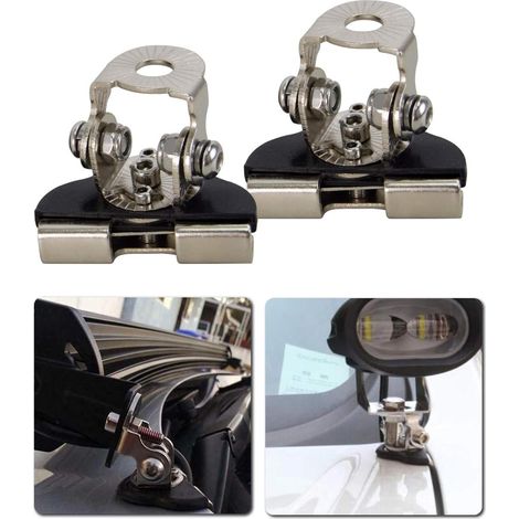 2-teilige LED-Arbeitsscheinwerferhalterung, universelle Edelstahl-Motorhauben-LED-Arbeitsscheinwerferhalterung, Arbeitsscheinwerfer-Klemmhalter für Auto-Offroad-SUV