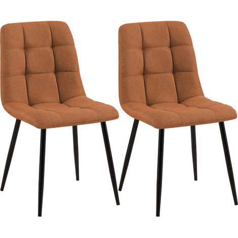 2er Set Esszimmerstuhl Tilde orange Stoff (1/5)