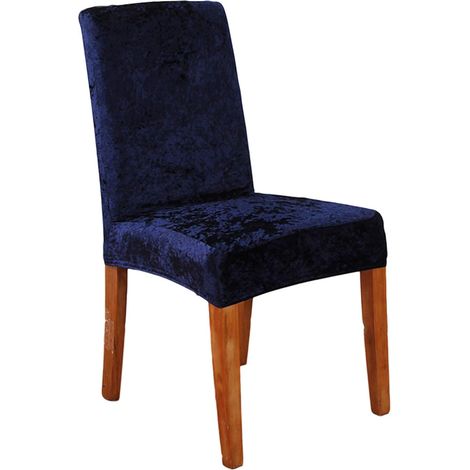 Housses de Chaise de Bar 4 pièces,Velours Housse de Chaise Lavable Extensible et Amovible GROOFOO (Marine) (1/5)