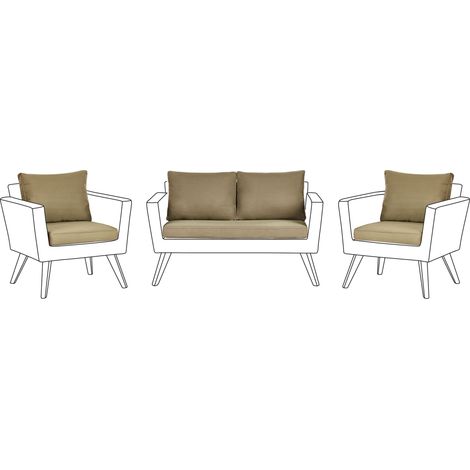 Outdoor Kissenbezug Set VITTORIA Olivgrün (1/5)