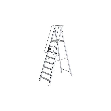 Escalera de tijera de aluminio con plataforma grande  barandilla