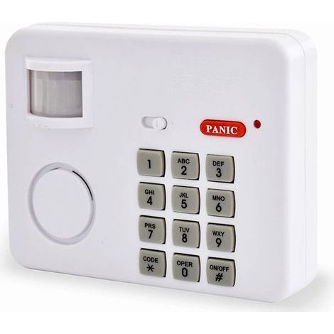 Wireless Alarm Kit with Siren and Motion Detector - 100° and 5m Detection Range - Siren, Keypad, Panic Button - Security (1/4)