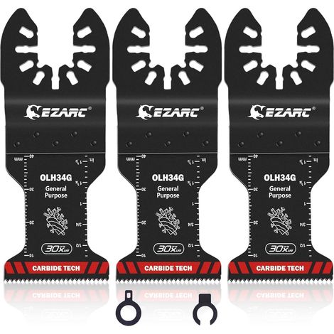 EZARC Hartmetall Multitool Sägeblätter 3tlg Oszillierende Carbide Allzweck (1/5)
