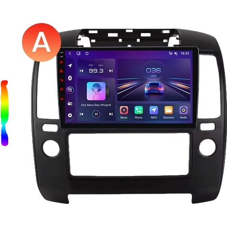 Radio de voiture, lecteur multimédia à écran tactile, système de navigation, compatible avec Nissan Navara (D40) 2004-2015, ventilateur de refroidissement intégré, navigation GPS Android, V1 C (2GB-32 (1/2)