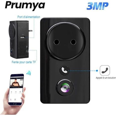 Camera IP Interieur WIFI Camera de Surveillance 3MP Avec une Prise Vision Nocturne Appel a une Touche Port de USB (1/5)