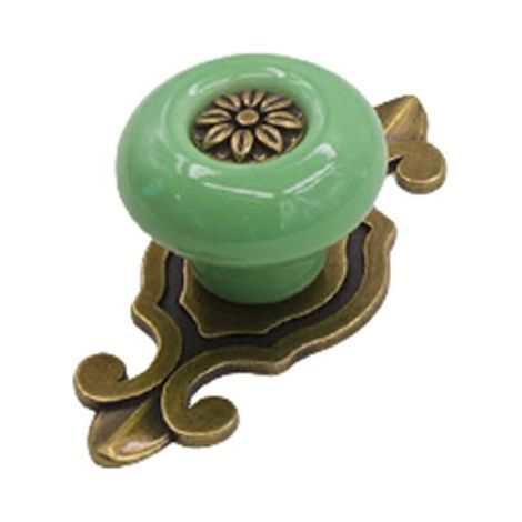 maniglie in ceramica vintage per porte, maniglie classiche per armadi e cassetti, ideali per cucina, soggiorno e camera da letto, con viti da 2,5 cm, colore verde. (1/4)