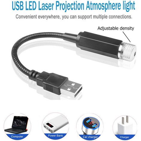 Lampe Étoile USB Projection Lumière d'Ambiance Déco Maison Petite Étoile Hexagonale Supérieure (1/3)