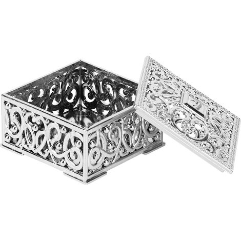 Lot de 12 boîtes cadeaux carrées creuses en plastique argenté, idéales pour les bonbons, les mariages et les anniversaires. (1/5)