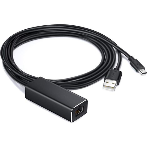 Adaptador USB 2.0 + USB de 5 pines a Ethernet, adaptador USB 2.0 a red de 100 Mbps, adaptador de internet para TV RJ45 (1/4)