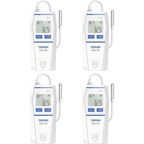 Registrador de temperatura Xetron Elog10E con sensor externo de -30 °C a 70 °C (4 unidades)