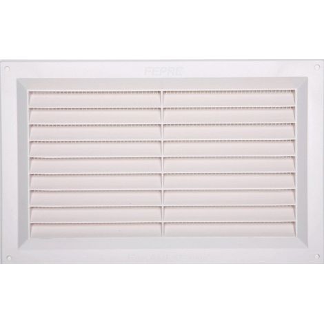 Centrale Brico – Grille d'aération VMC abs naturel 16.5 x 26 cm – Passage d'air 54 cm² – Pose à visser – Pour intérieur et extérieur – Moustiquaire intégrée (1/2)