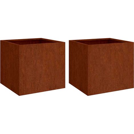 Jardineras 2 unidades acero corten 32x30x29 cm vidaXL