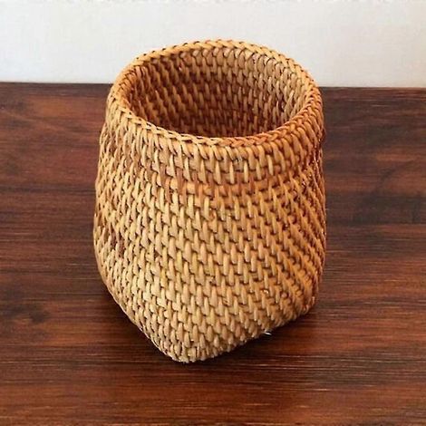 Manuelle Essstäbchen aus Rattan, Röhrenschaufel, Löffel, Eimer, Tafelmesser, Gabeln, Geschirr-Aufbewahrungsbox, Aufbewahrungskörbe für Zuhause, Organizer-Box – quadratisch