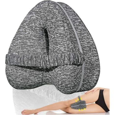 Coussin de genou avec sangle élastique, coussin orthopédique de positionnement des jambes, idéal pour la colonne vertébrale, les hanches, le dos, les articulations et le nerf sciatique (1/5)